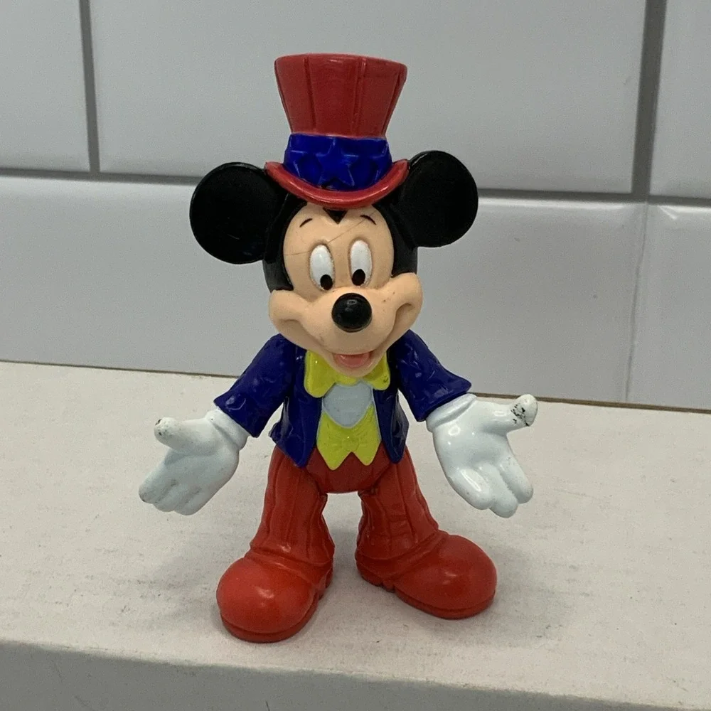 Vintage Disney Mickey Mouse Posable Movable Ringmaster Patriotic Epcot Figure